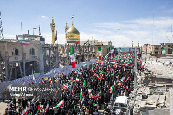 محکومیت تجاوز آمریکایی- صهیونی توسط مردم درحسینیه اعظم زنجان